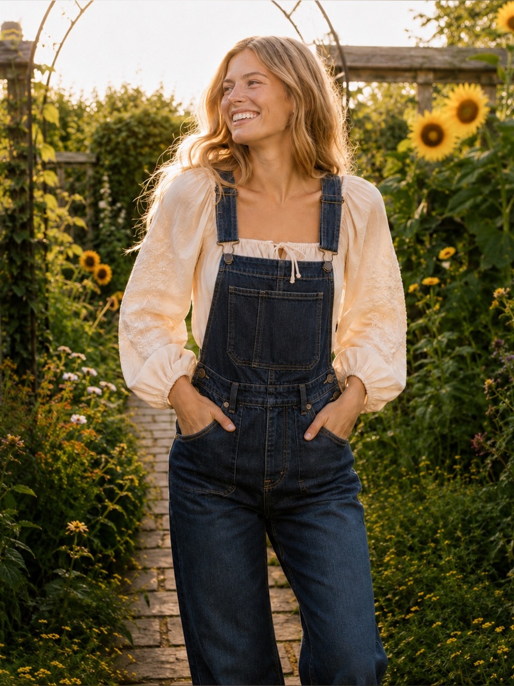 Madewell Flea Market Flare Denim Overalls NWOT Western Boho Indie 70s Retro, M